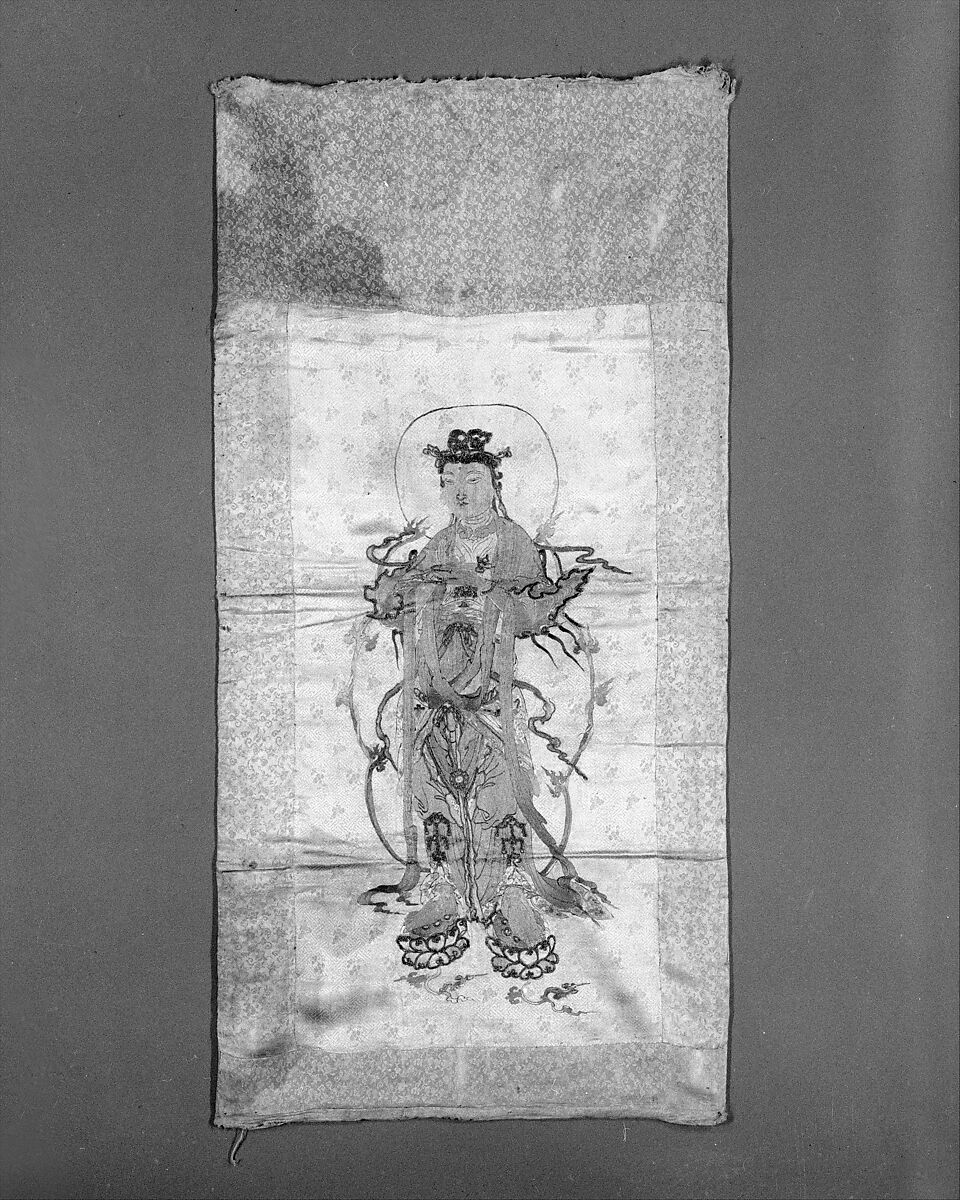 Panel, Silk, metallic thread;  on silk;  mounted on silk;  backed with cotton, China 