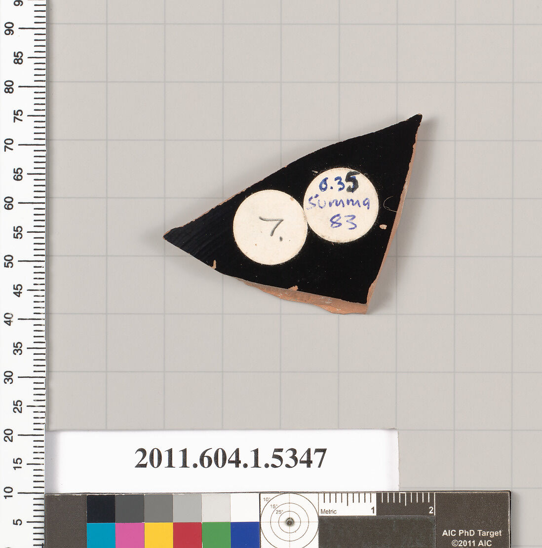 Terracotta fragment of a kylix (drinking cup), Terracotta, Greek, Attic