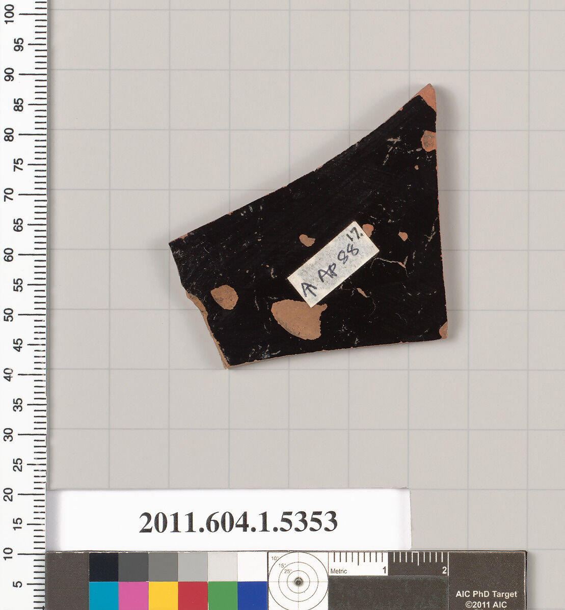 Terracotta fragment of a kylix (drinking cup), Terracotta, Greek, Attic