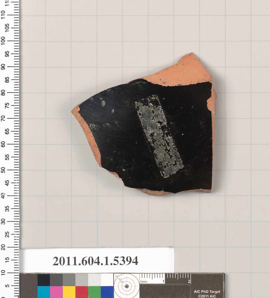 Terracotta fragment of a kylix (drinking cup), Terracotta, Greek, Attic