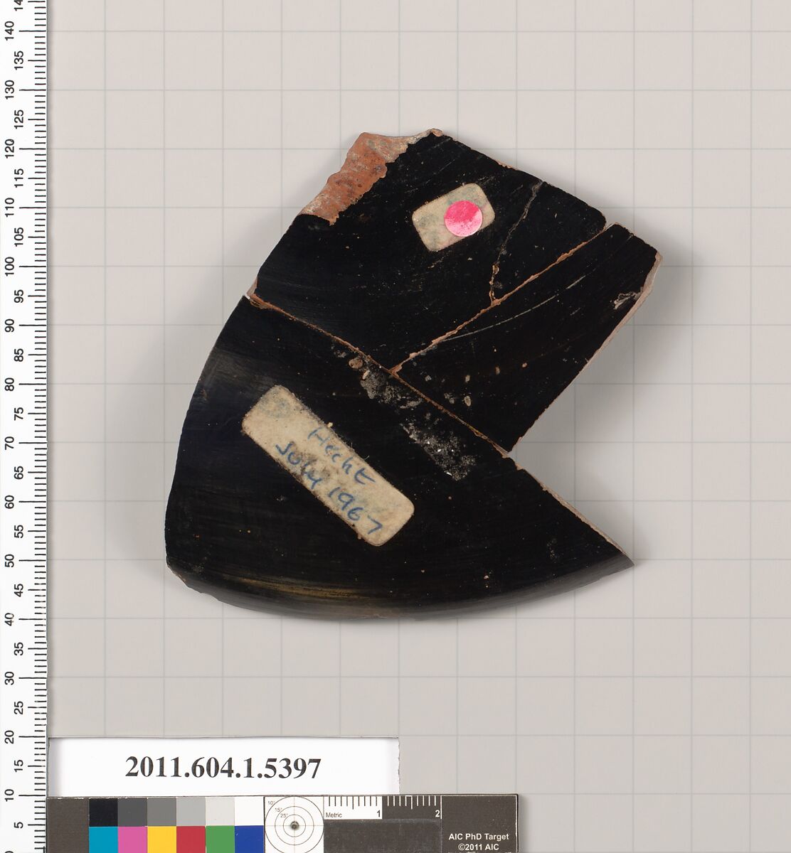 Terracotta rim fragment of a kylix (drinking cup), Terracotta, Greek, Attic