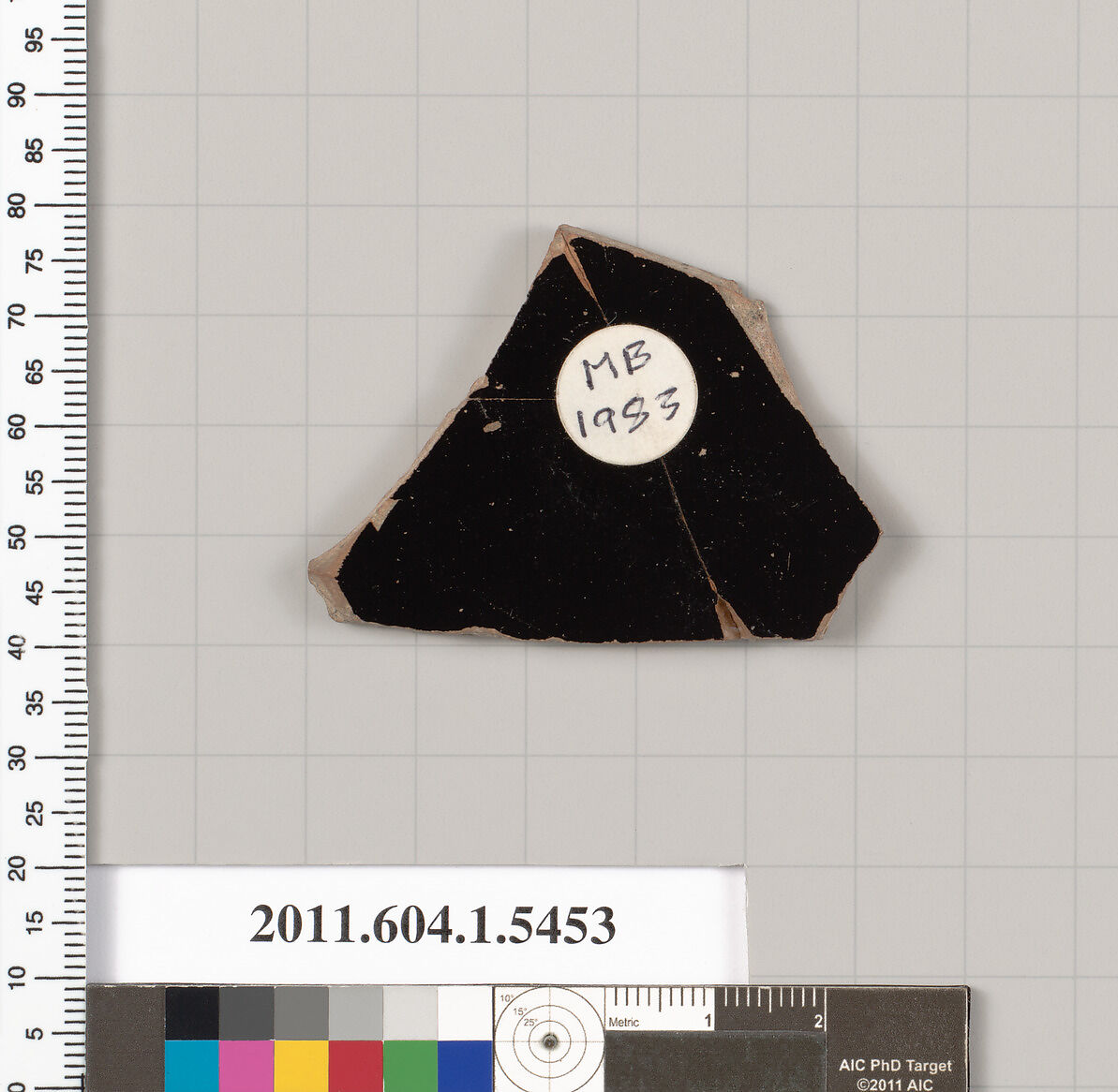 Terracotta fragment of a kylix (drinking cup), Terracotta, Greek, Attic