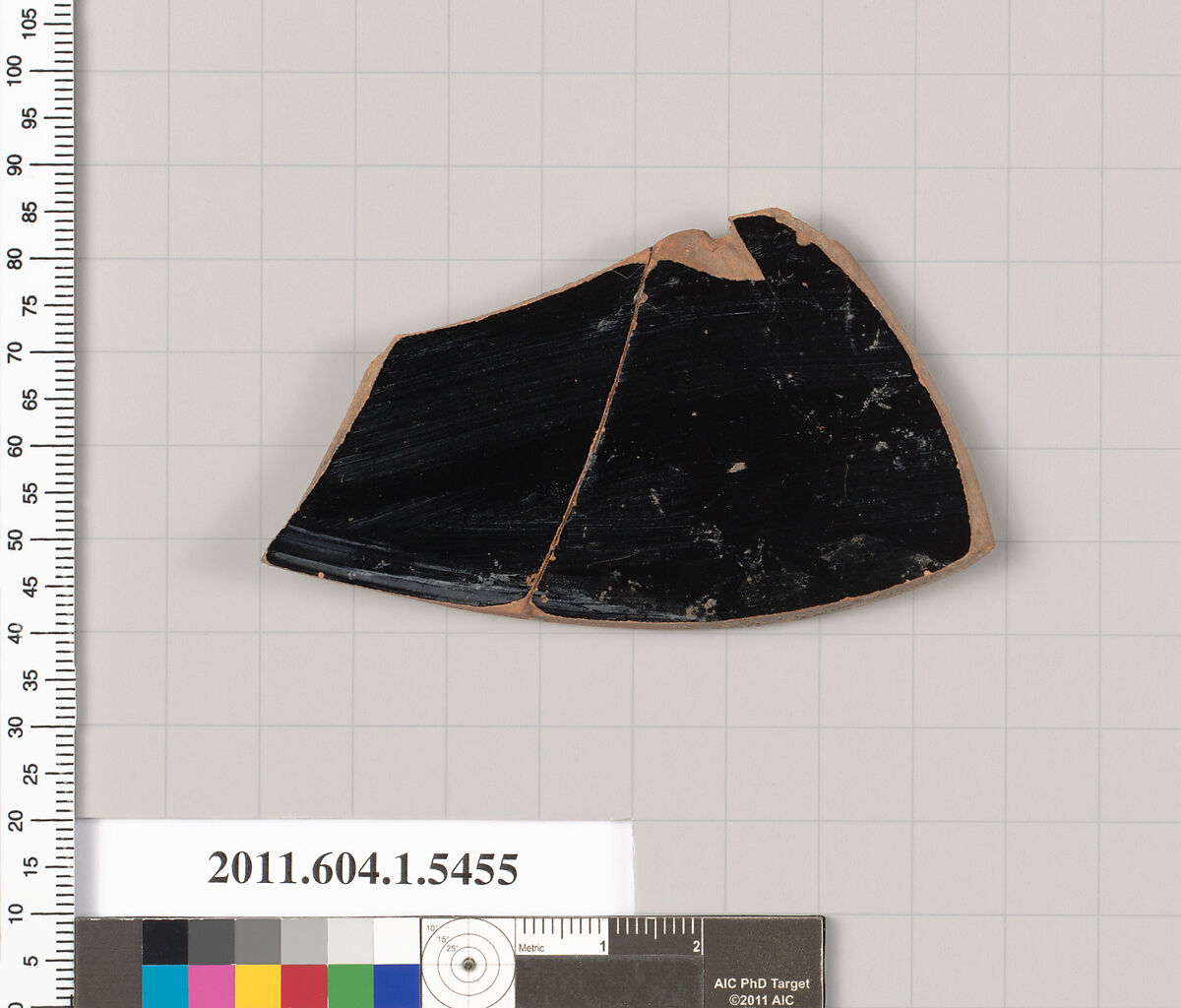 Terracotta fragment of a kylix (drinking cup), Terracotta, Greek, Attic