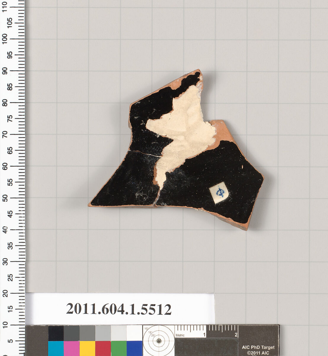 Terracotta fragment of a kylix (drinking cup), Terracotta, Greek, Attic