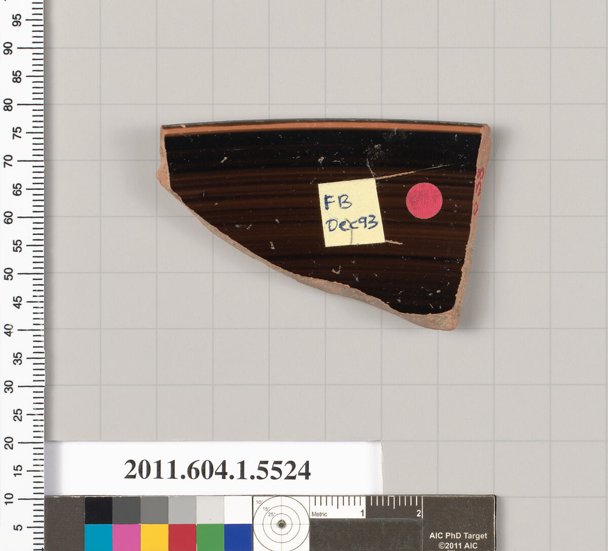 Terracotta rim fragment of a kylix (drinking cup), Terracotta, Greek, Attic
