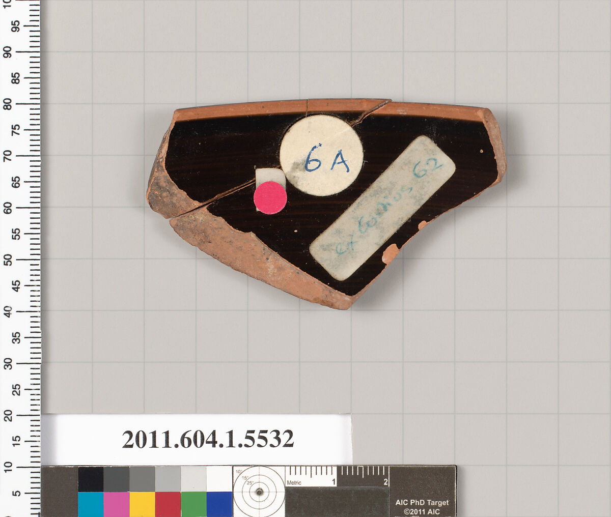 Terracotta rim fragment of a kylix (drinking cup), Terracotta, Greek, Attic