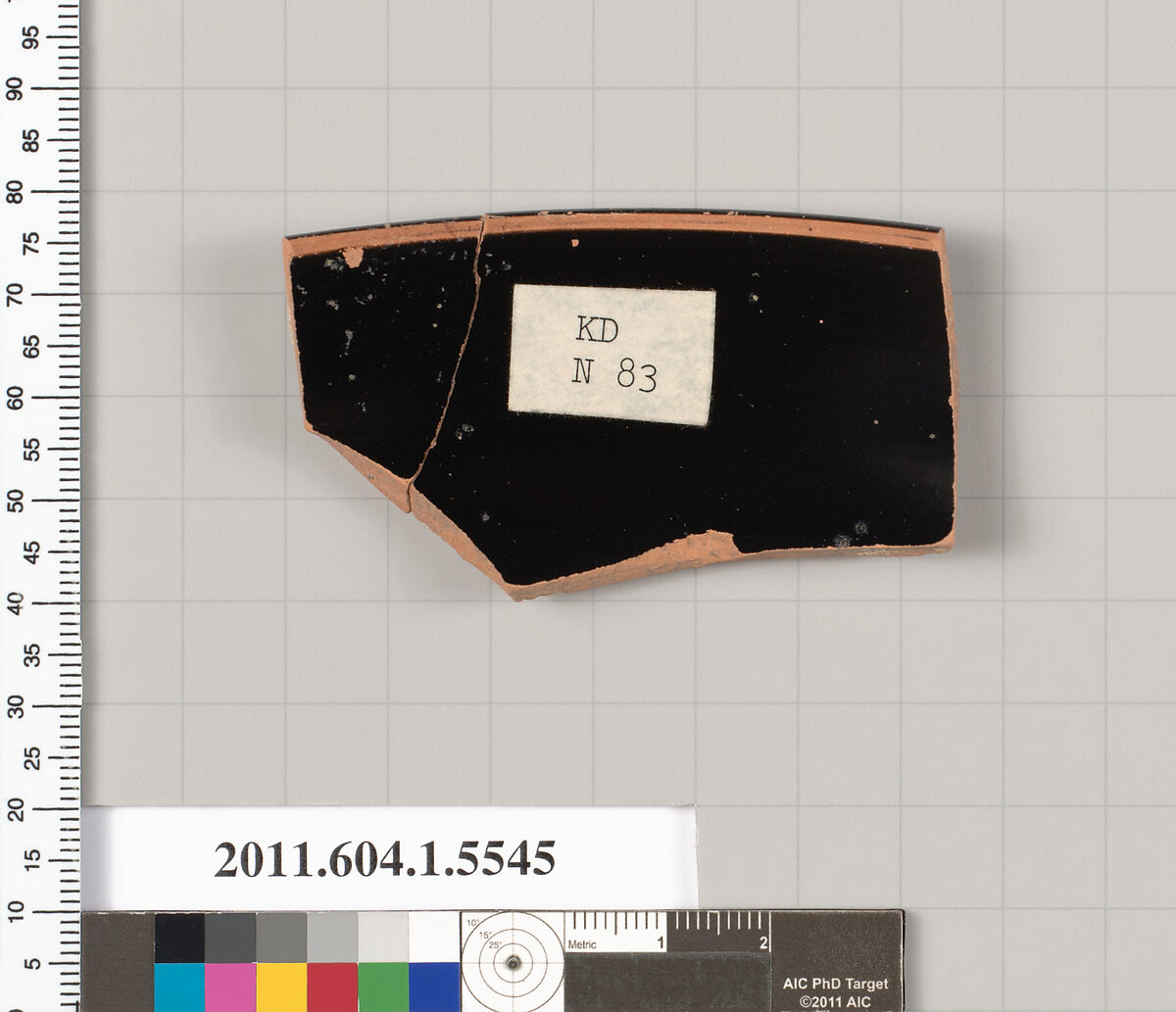Terracotta rim fragment of a kylix (drinking cup), Terracotta, Greek, Attic