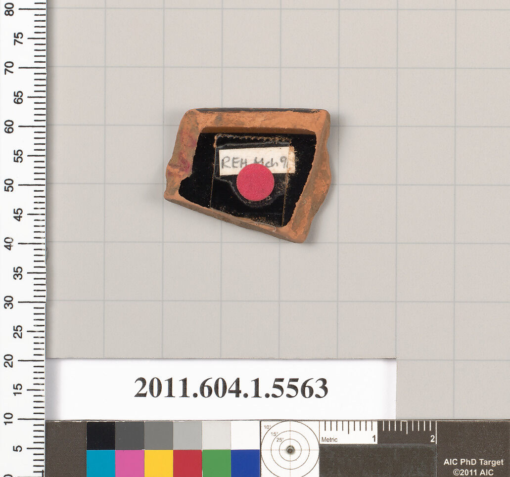 Terracotta rim fragment of a kylix (drinking cup), Terracotta, Greek, Attic