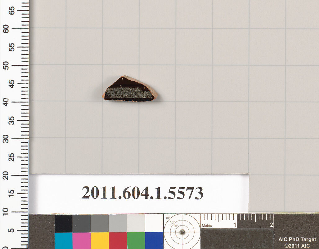 Terracotta fragment of a kylix (drinking cup), Terracotta, Greek, Attic