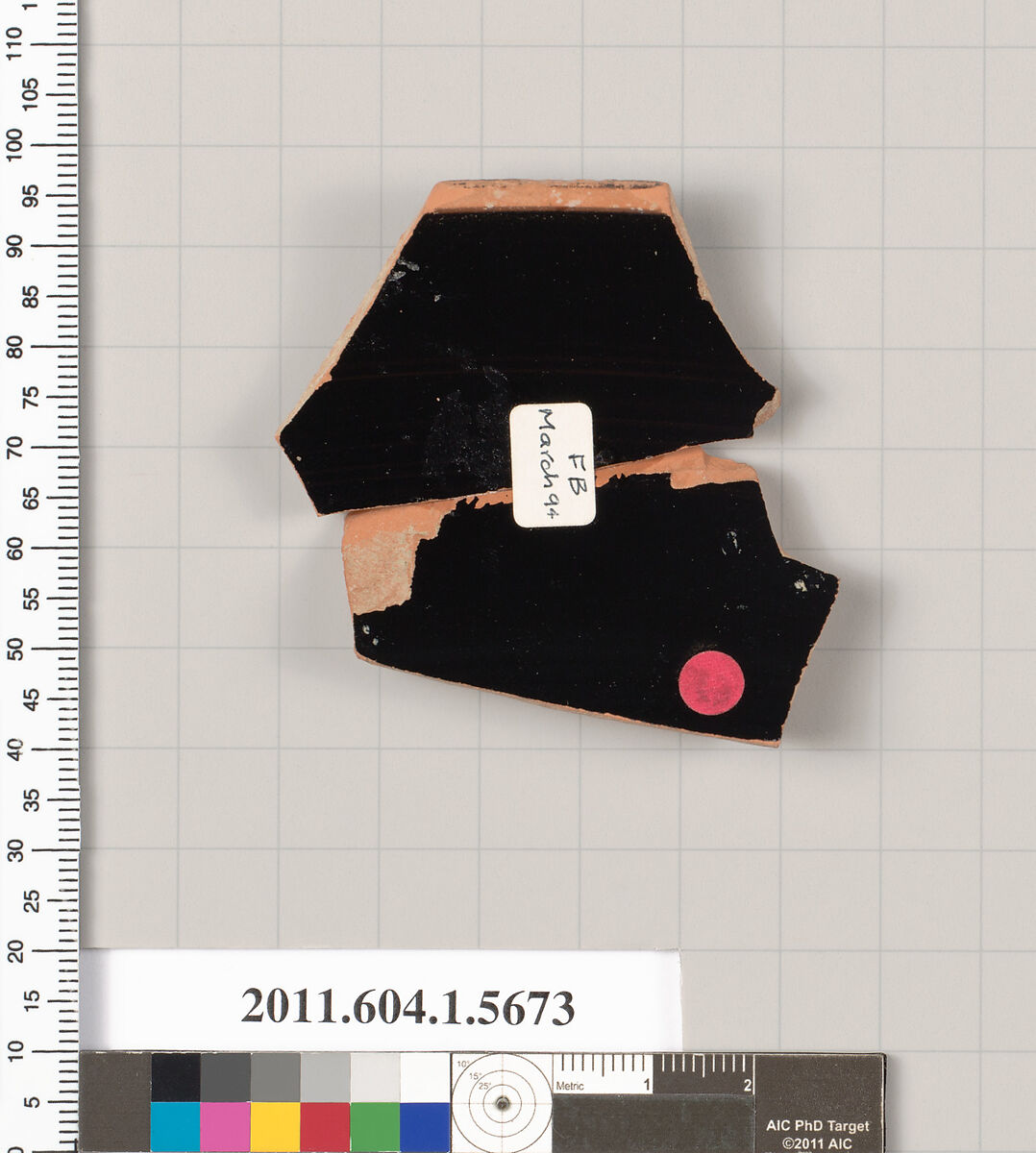 Terracotta rim fragment of a kylix (drinking cup), Terracotta, Greek, Attic