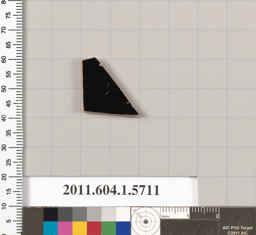 Terracotta fragment of a kylix (drinking cup), Terracotta, Greek, Attic