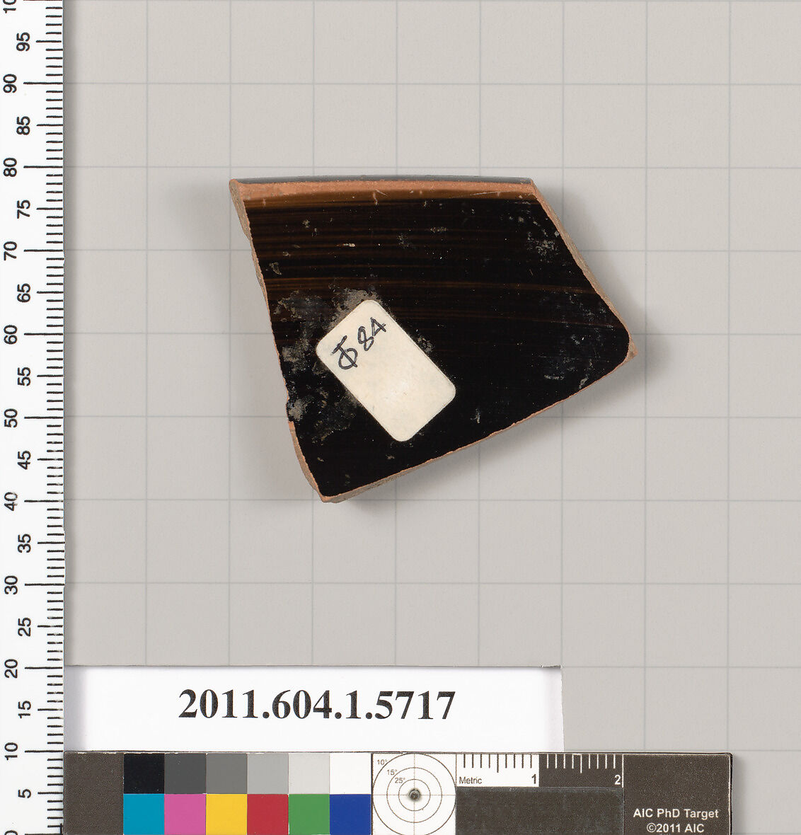 Terracotta rim fragment of a kylix: eye-cup  (drinking cup), Terracotta, Greek, Attic