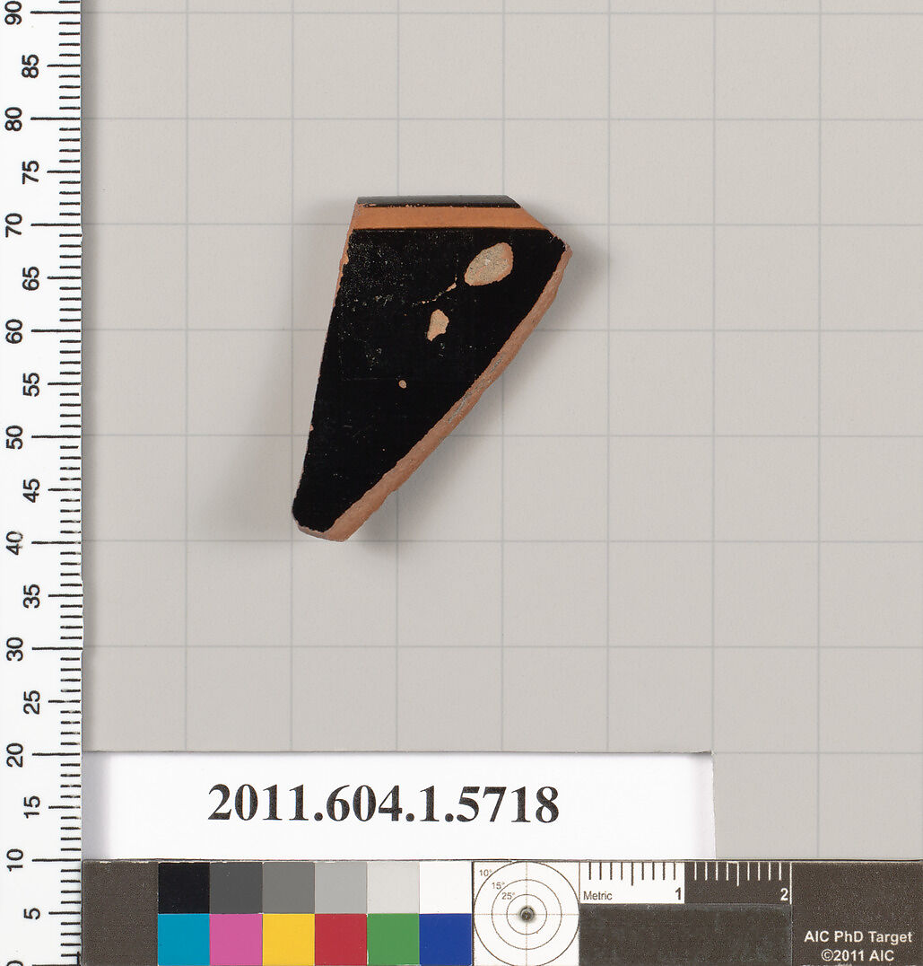 Terracotta rim fragment of a kylix: eye-cup  (drinking cup), Terracotta, Greek, Attic