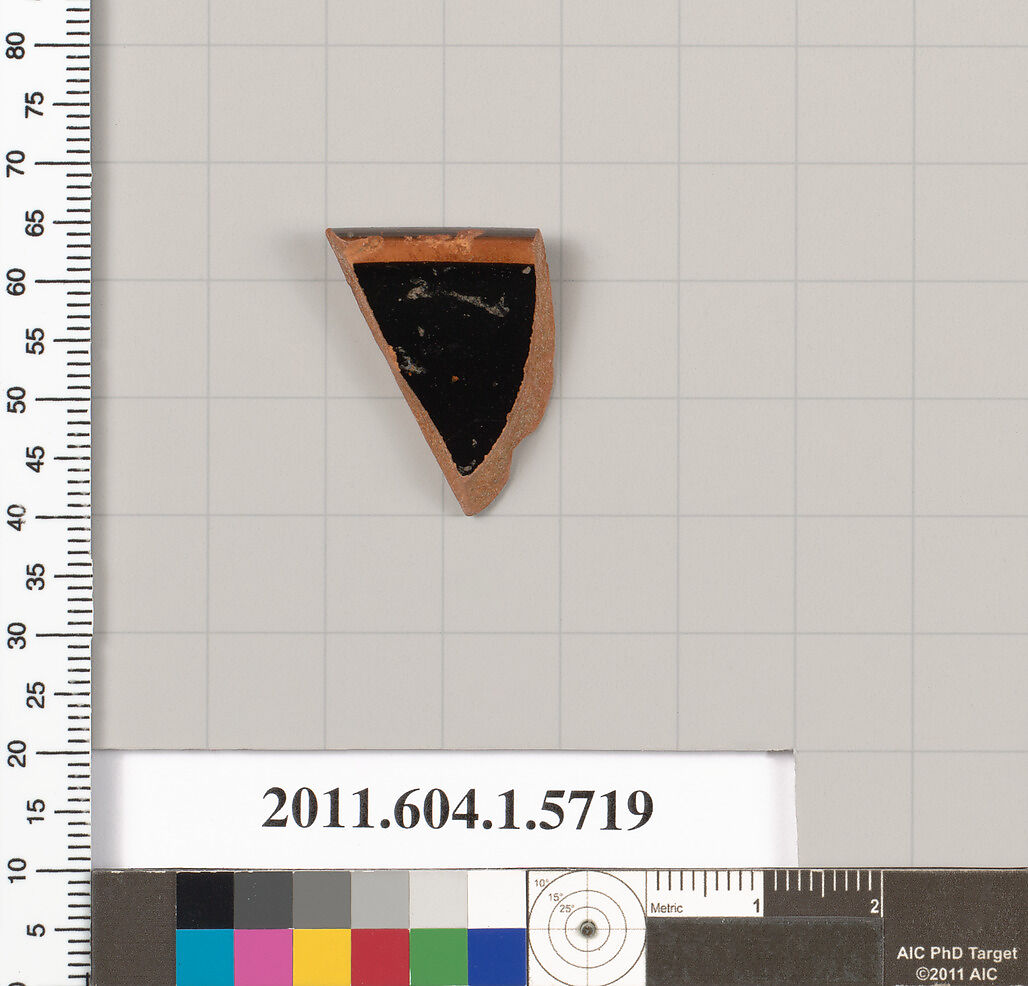 Terracotta rim fragment of a kylix: eye-cup  (drinking cup), Terracotta, Greek, Attic