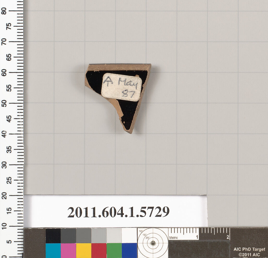 Terracotta rim fragment of a kylix: eye-cup  (drinking cup), Terracotta, Greek, Attic