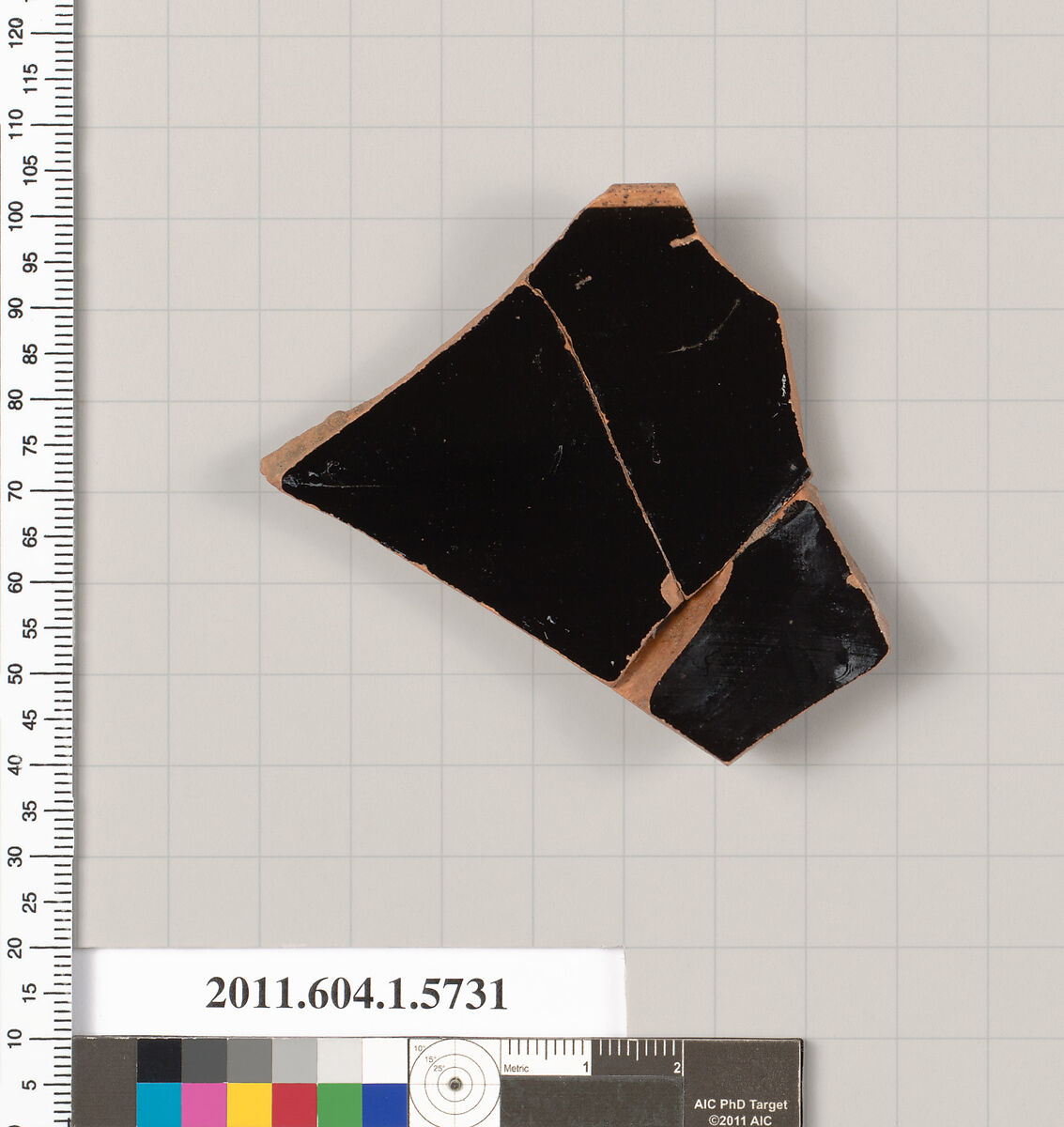 Terracotta rim fragment of a kylix: eye-cup  (drinking cup), Terracotta, Greek, Attic