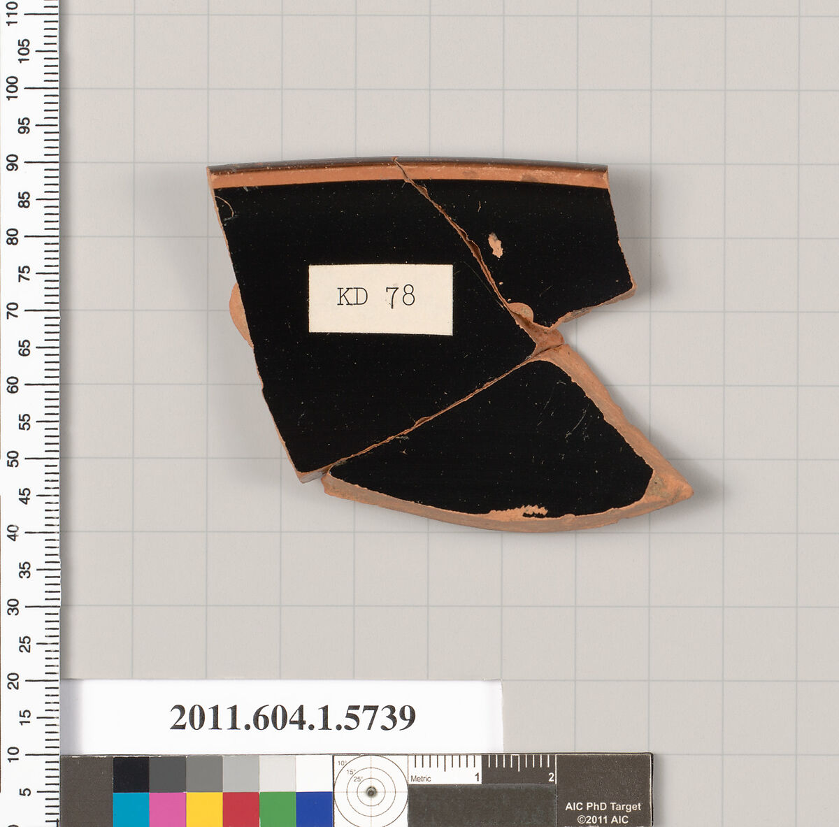 Terracotta rim fragment of a kylix: eye-cup  (drinking cup), Terracotta, Greek, Attic