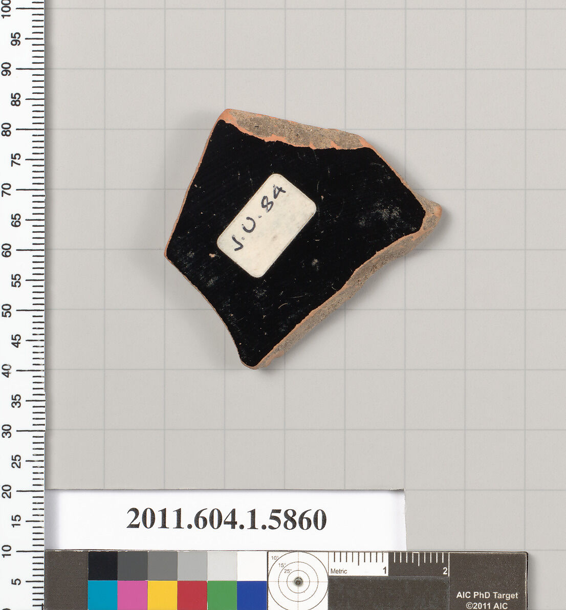 Terracotta fragment of a kylix (drinking cup), Terracotta, Greek, Attic