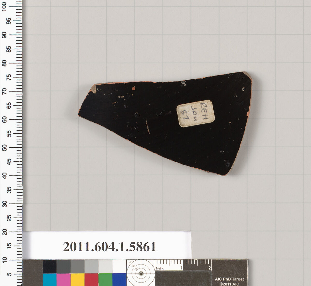 Terracotta fragment of a kylix (drinking cup), Terracotta, Greek, Attic