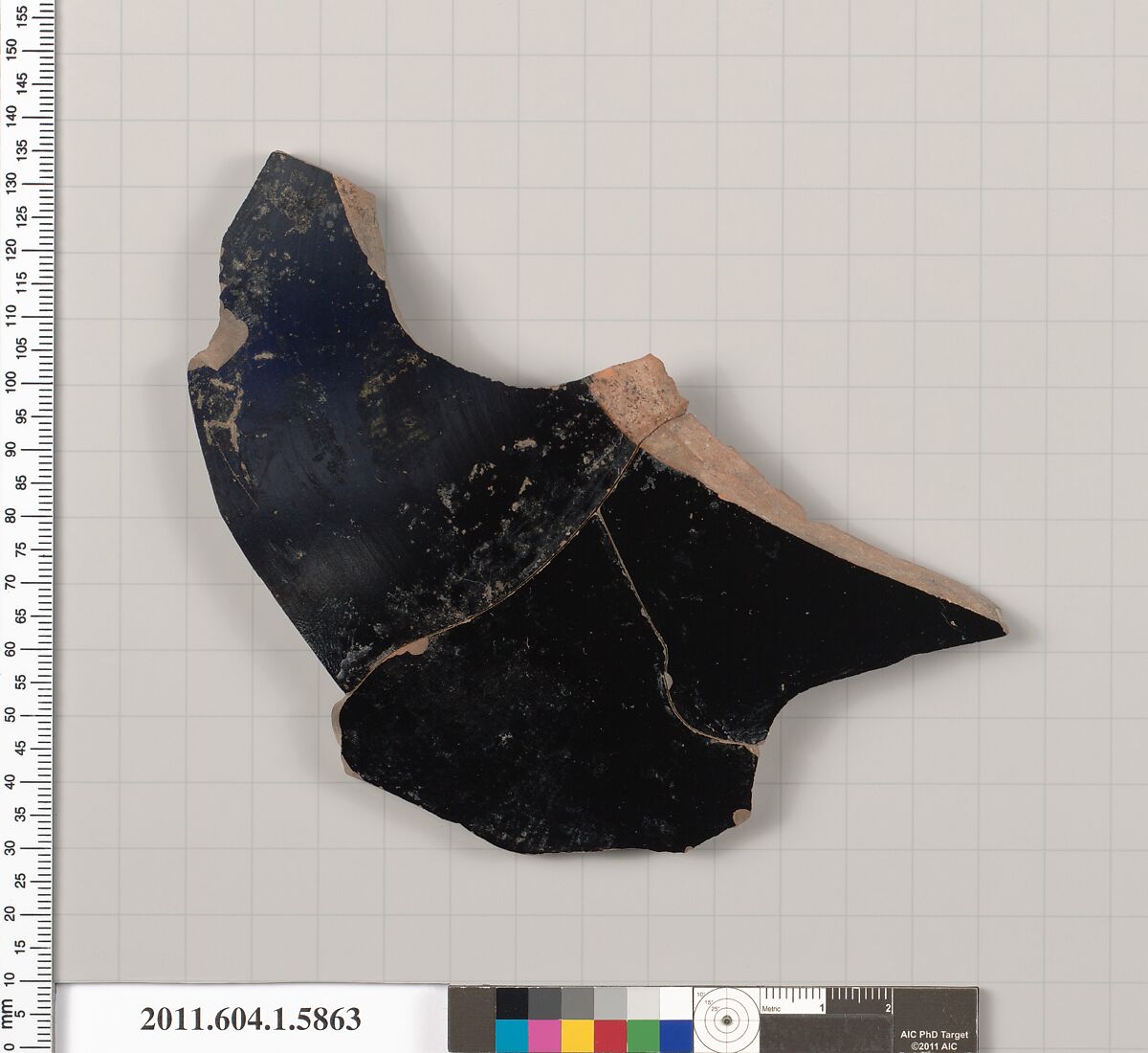 Terracotta fragment of a kylix (drinking cup), Terracotta, Greek, Attic