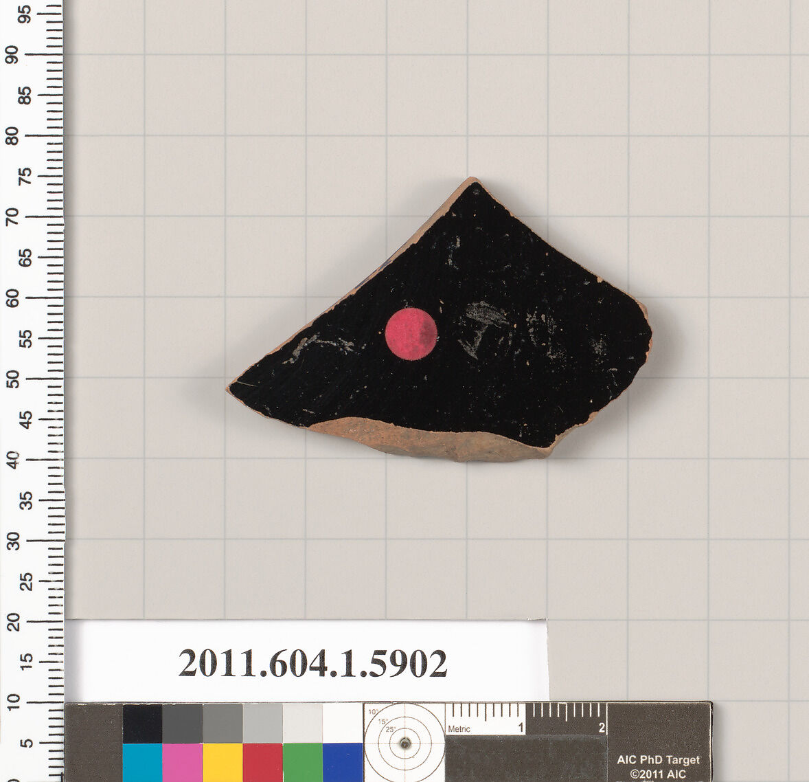 Terracotta fragment of a kylix (drinking cup), Terracotta, Greek, Attic