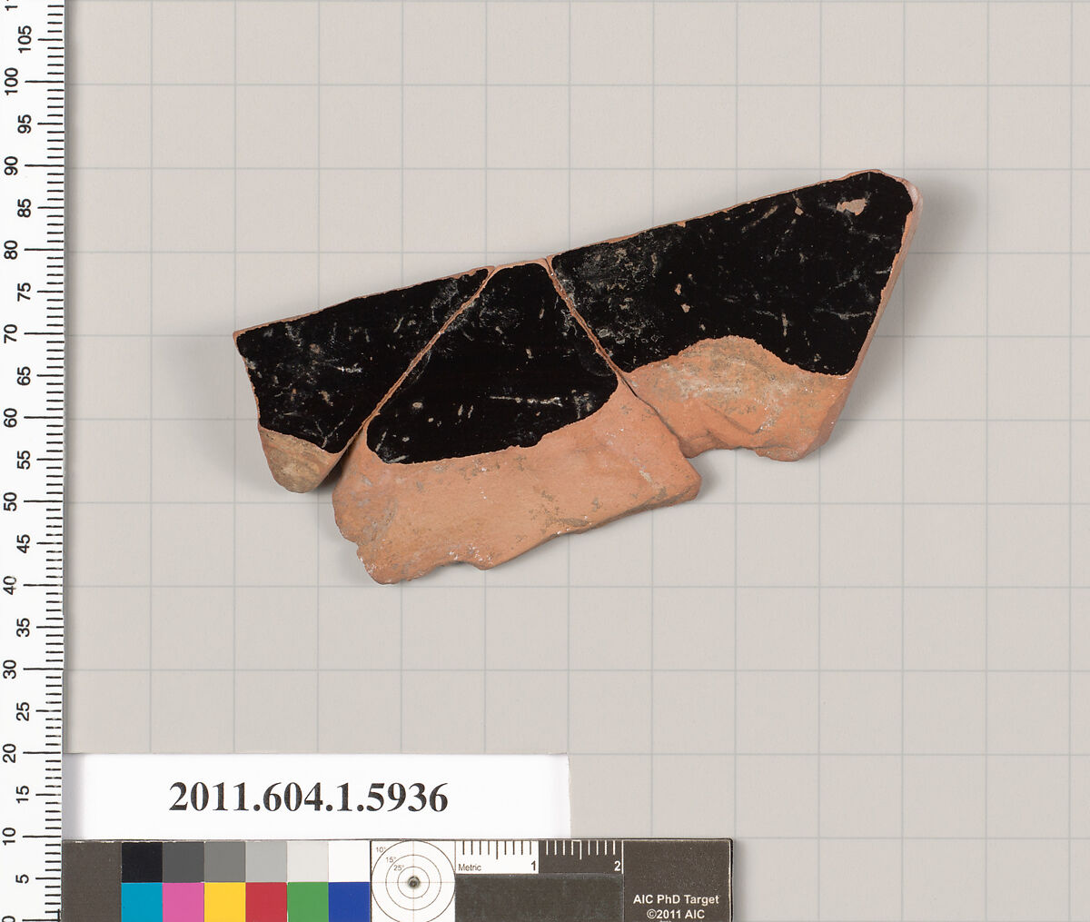 Terracotta fragment of a kylix (drinking cup), Terracotta, Greek, Attic