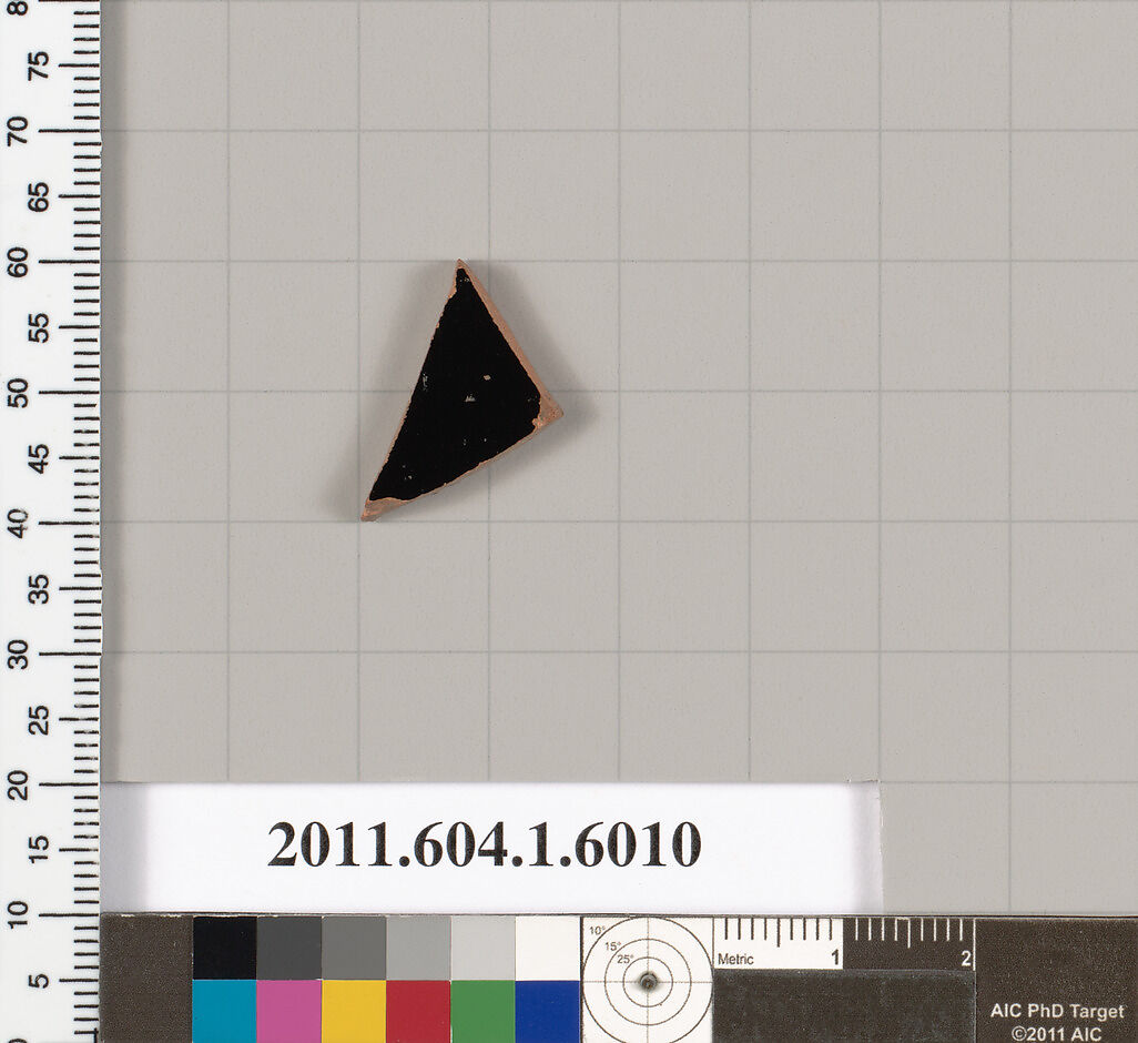 Terracotta fragment of a kylix (drinking cup), Terracotta, Greek, Attic