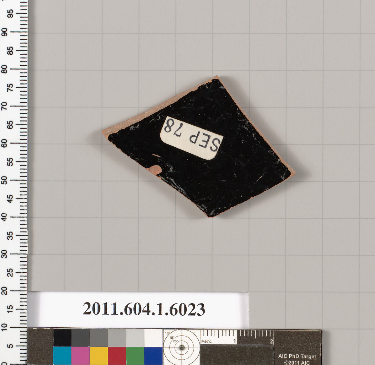 Terracotta fragment of a kylix (drinking cup), Terracotta, Greek, Attic