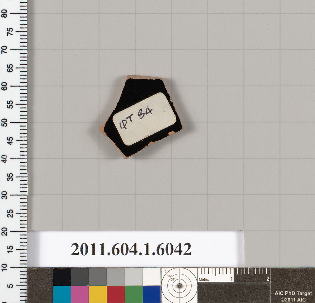Terracotta fragment of a kylix (drinking cup), Terracotta, Greek, Attic