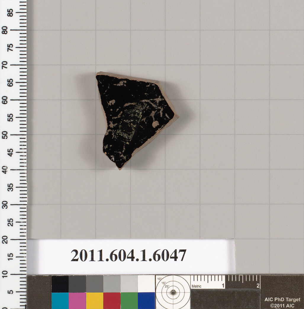 Terracotta fragment of a kylix (drinking cup), Terracotta, Greek, Attic