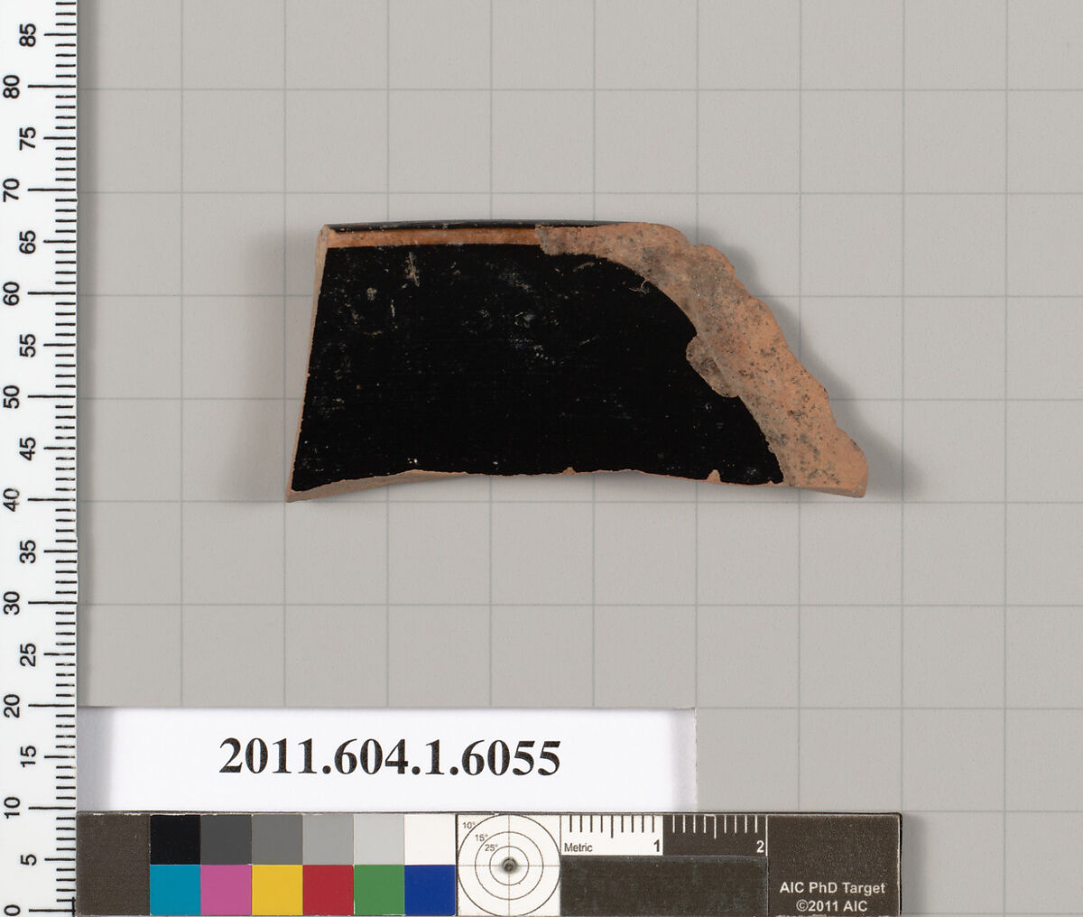 Terracotta rim fragment of a kylix (drinking cup), Terracotta, Greek, Attic