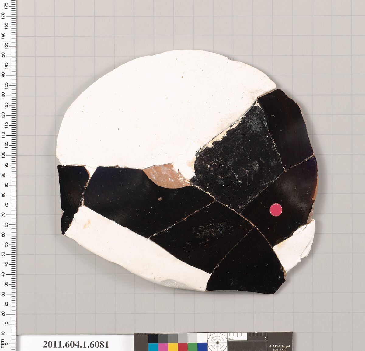 Terracotta fragment of a kylix (drinking cup), Terracotta, Greek, Attic