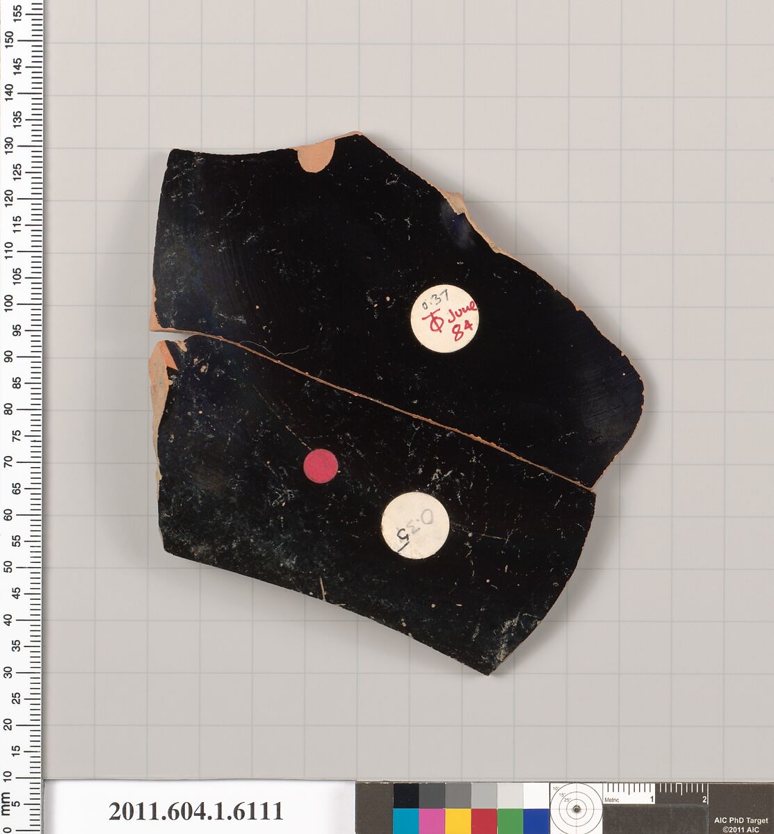Terracotta fragment of a kylix (drinking cup), Terracotta, Greek, Attic