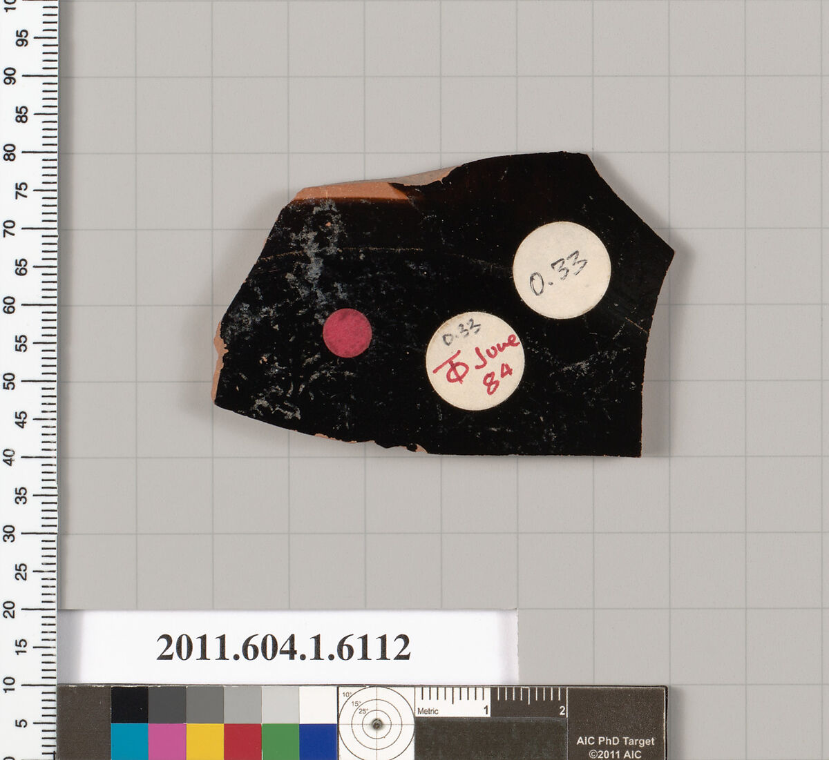 Terracotta fragment of a kylix (drinking cup), Terracotta, Greek, Attic