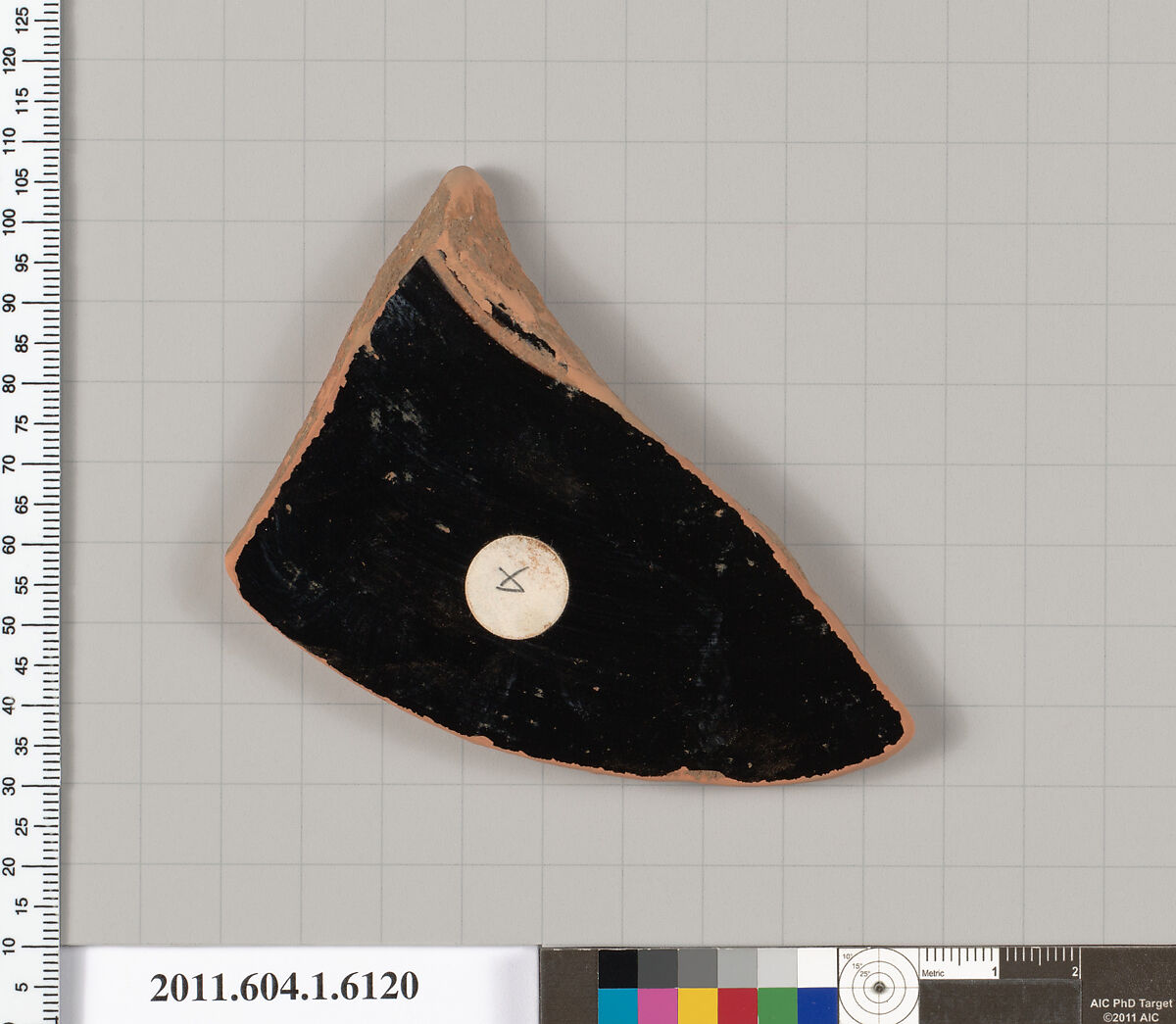Terracotta fragment of a kylix (drinking cup), Terracotta, Greek, Attic