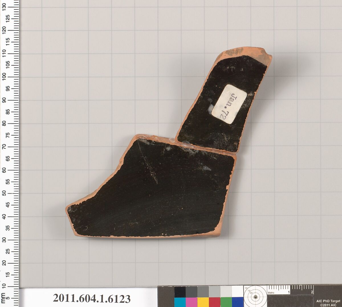 Terracotta fragment of a kylix (drinking cup), Terracotta, Greek, Attic