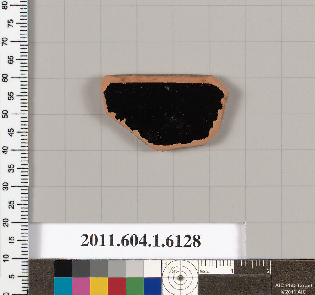 Terracotta rim fragment of a kylix (drinking cup), Terracotta, Greek, Attic