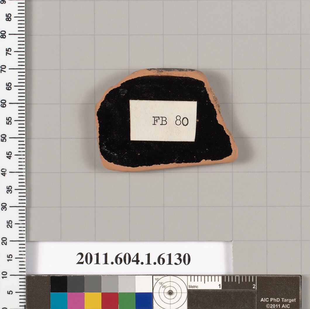 Terracotta rim fragment of a kylix (drinking cup), Terracotta, Greek, Attic