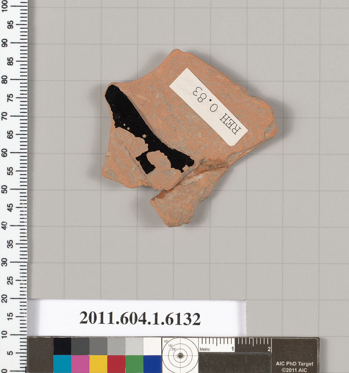 Terracotta fragment of a kylix (drinking cup), Terracotta, Greek, Attic
