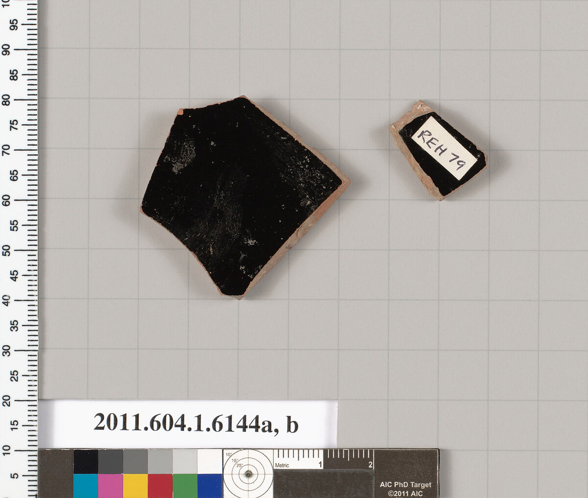 Terracotta fragments of a kylix (drinking cup), Terracotta, Greek, Attic