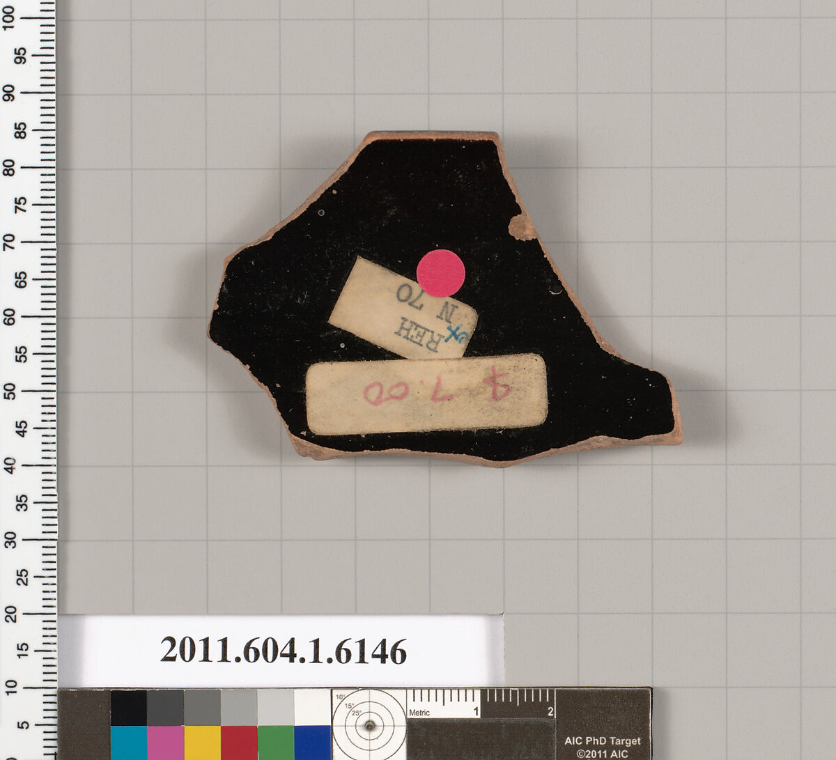Terracotta rim fragment of a kylix (drinking cup), Terracotta, Greek, Attic