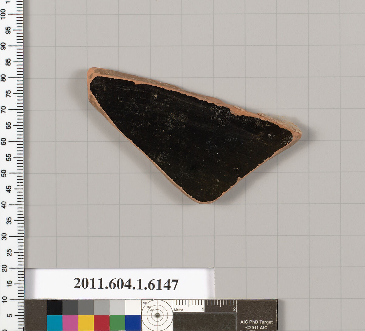 Terracotta fragment of a kylix (drinking cup), Terracotta, Greek, Attic