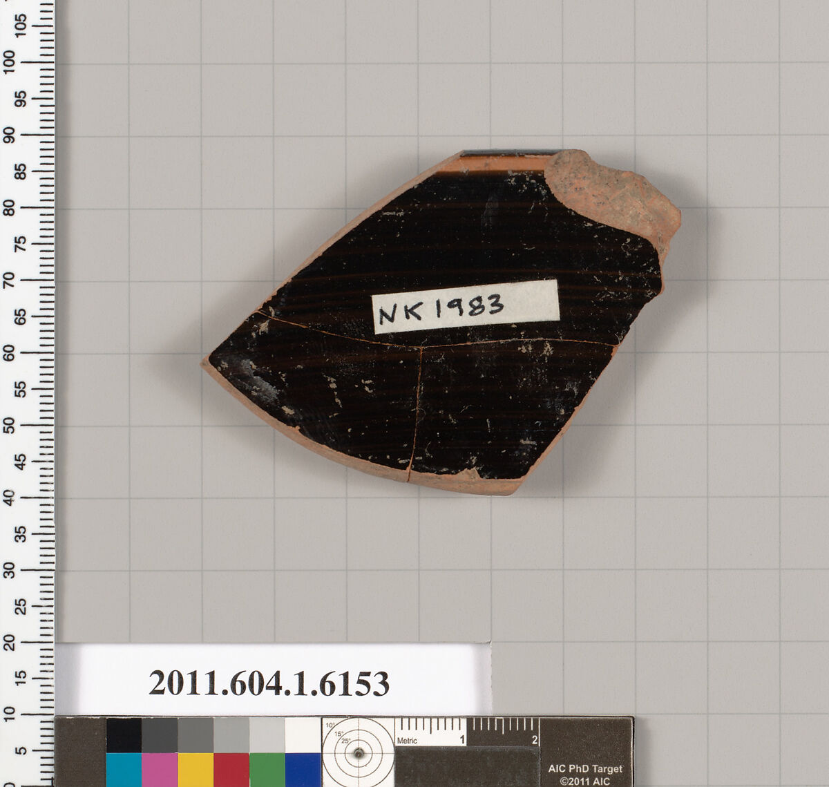 Terracotta rim fragment of a kylix (drinking cup), Terracotta, Greek, Attic