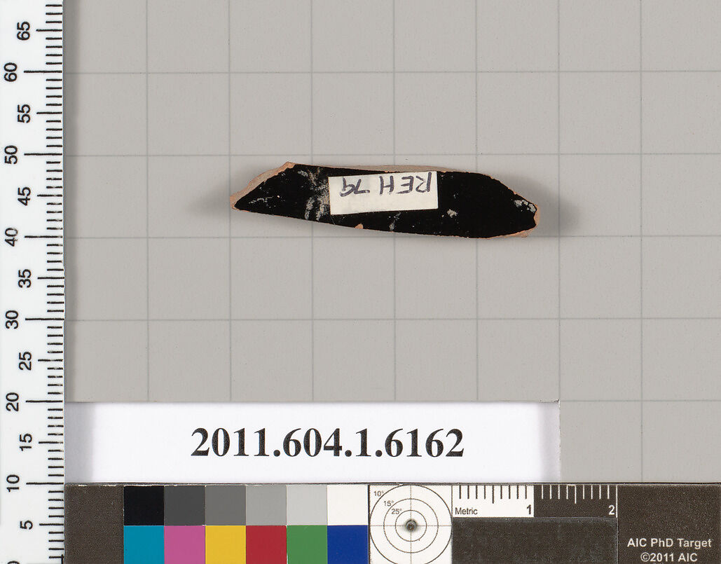 Terracotta fragment of a kylix (drinking cup), Terracotta, Greek, Attic