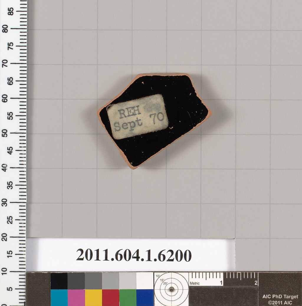 Terracotta fragment of a kylix (drinking cup), Terracotta, Greek, Attic