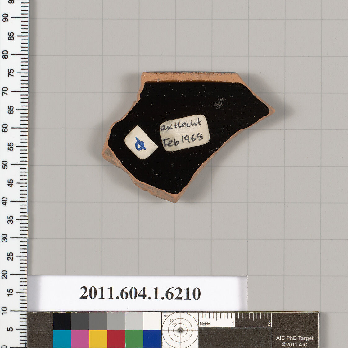 Terracotta rim fragment of a kylix (drinking cup), Terracotta, Greek, Attic