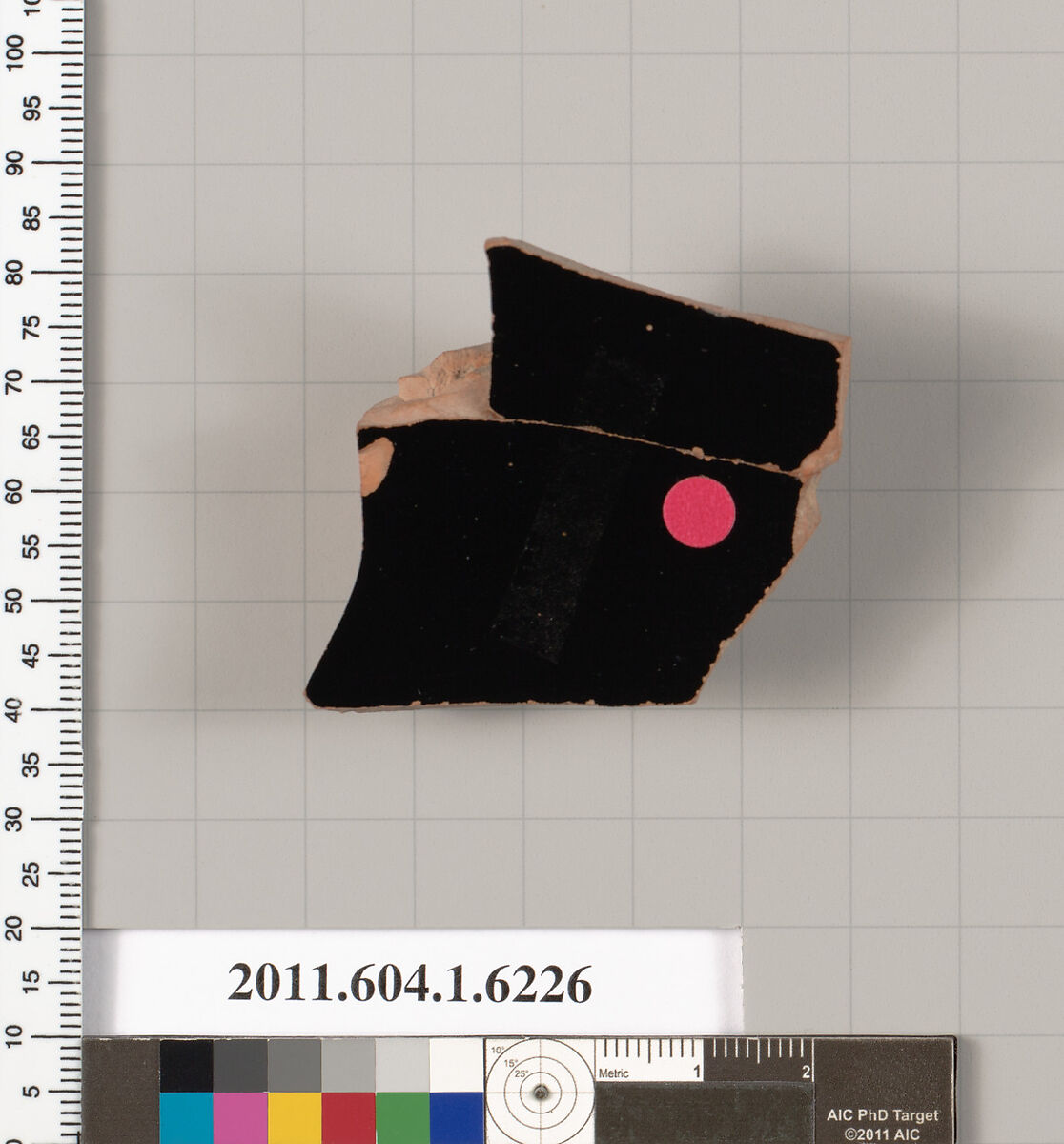 Terracotta fragment of a kylix (drinking cup), Terracotta, Greek, Attic