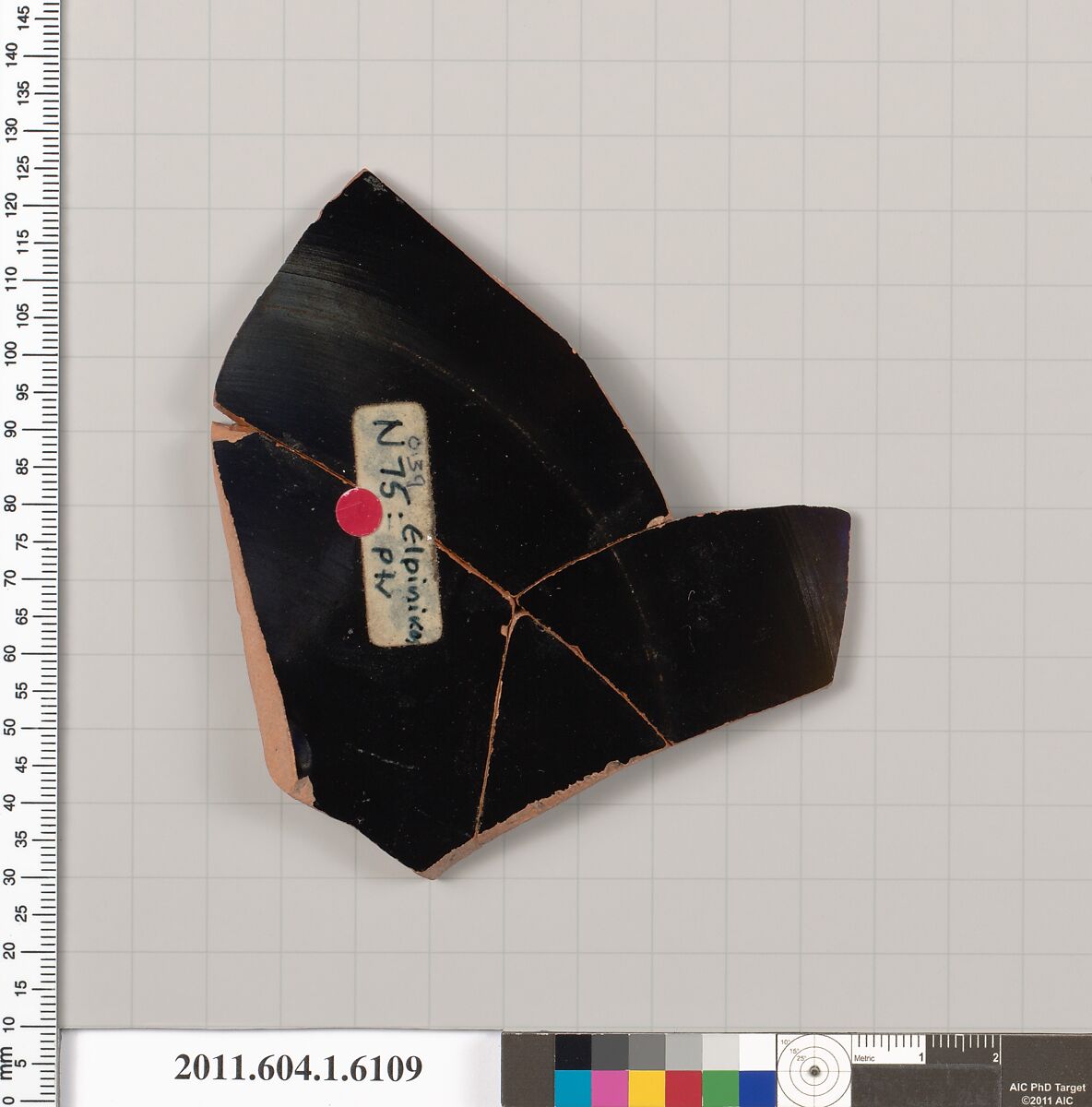 Terracotta fragment of a kylix (drinking cup), Attributed to the Elpinikos Painter [DvB], Terracotta, Greek, Attic