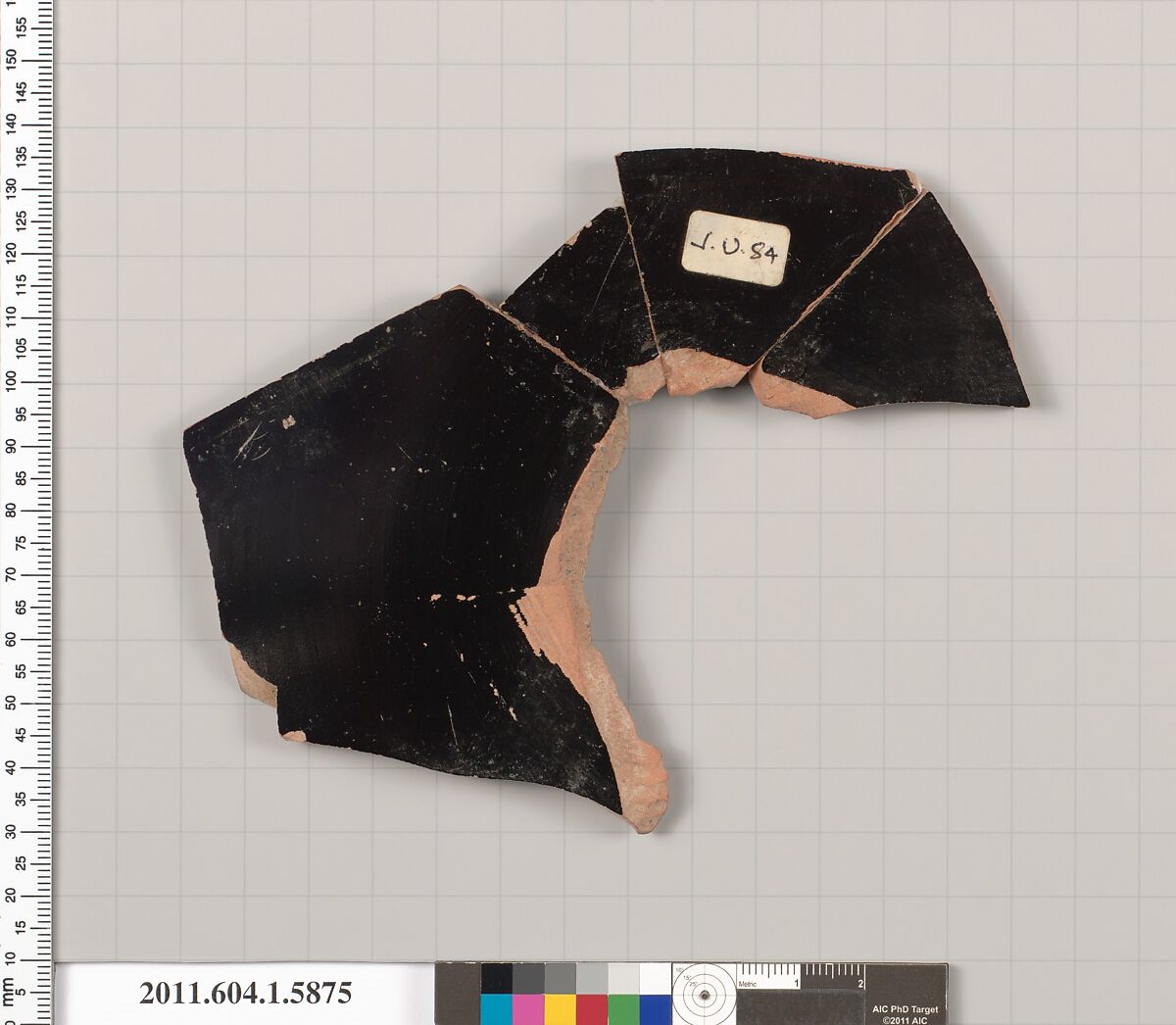 Terracotta fragment of a kylix (drinking cup), Attributed to Oltos [DvB], Terracotta, Greek, Attic