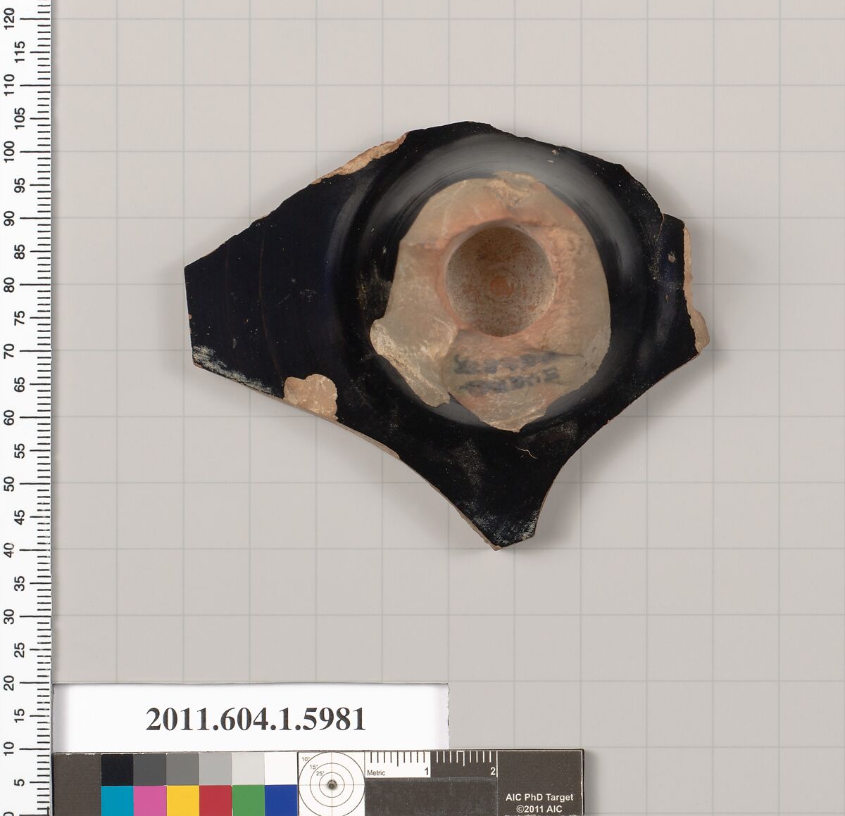 Terracotta fragment of a kylix (drinking cup), Attributed to the Euergides Painter [DvB], Terracotta, Greek, Attic